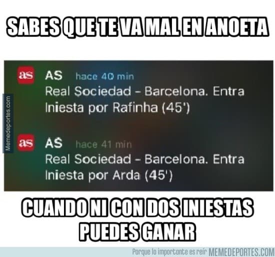 Burlas por la caída del Barcelona en Anoeta y la goleada del Madrid a Eibar