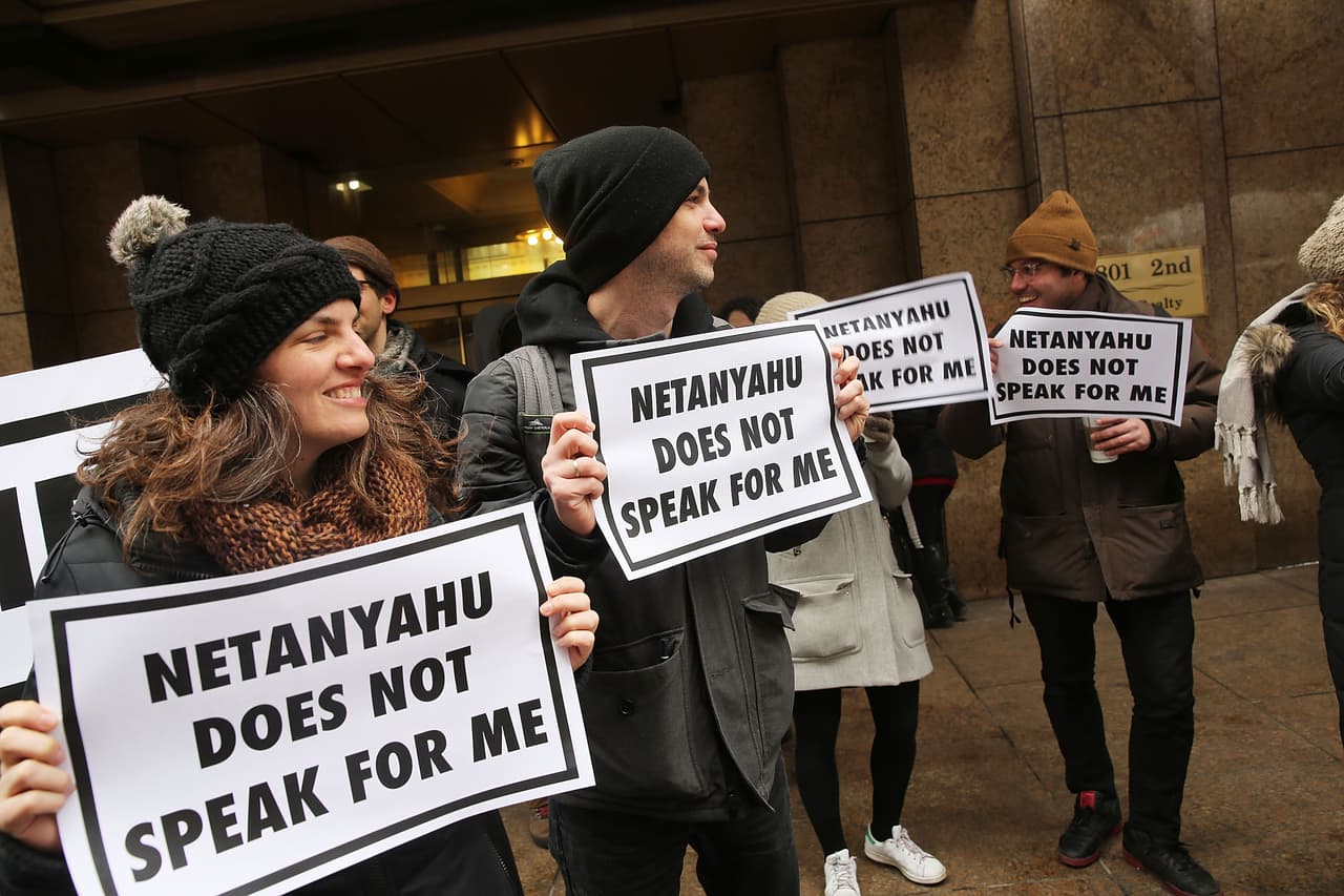 Judíos estadounidenses protestan contra Netanyahu