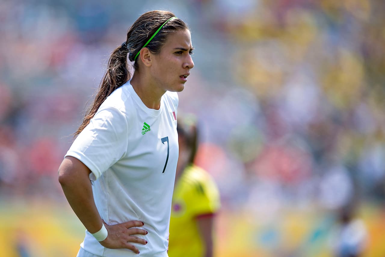 Action photo during the match Mexico vs Colombia, Futbol competition, Toronto 2015 Pan American Games, in the photo: Nayeli Rangel Foto de accion durante el Partido Mexico vs Colombia, Partido Correspondiente a los Juegos Panamericanos Toronto 2015, en la foto: Nayeli Rangel 11/07/2015/ MEXSPORT/ Javier Ramirez
