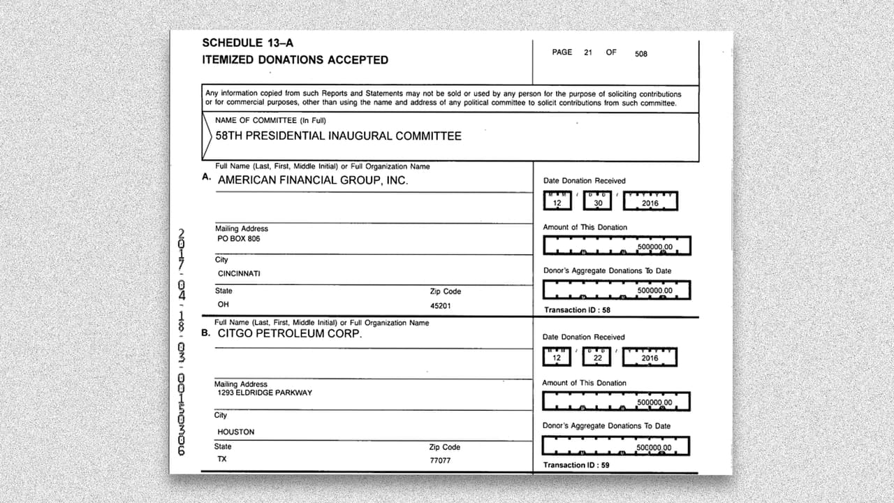 La imagen reproduce un fragmento del documento de más de 500 páginas publicado este miércoles por la Comisión Federal Electoral de EEUU.