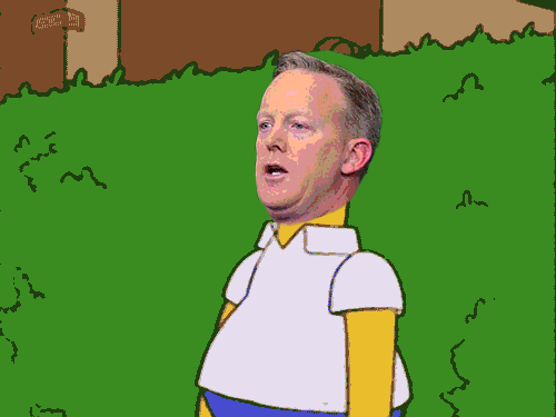 Spicer, como Homero Simpson, desapareció entre los arbustos