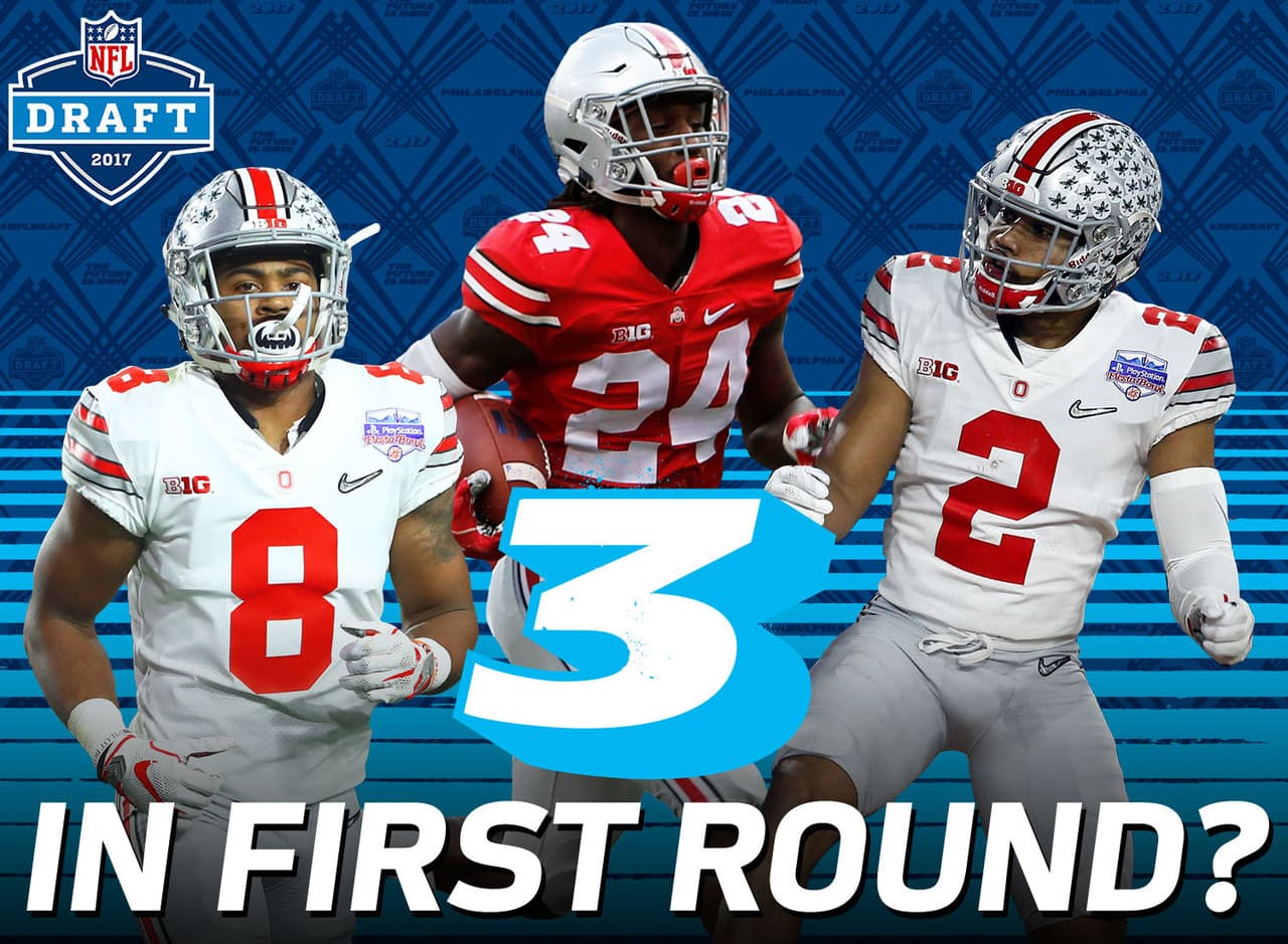 <b>SECUNDARIA PLAGADA DE ESTRELLAS </b>
<br>Ohio State podría tener tres miembros de su secundaria seleccionados en la primera ronda del draft de 2017 (Marshon Lattimore, Gareon Conley y Malik Hooker). En la era común del draft, solo ha habido un caso de una misma escuela que tuvo tres profundos seleccionados en la ronda estelar: Los Huracanes de Miami de 2002, que vio al CB Phillip Buchanon (17 global con Raiders), S Ed Reed (24 global con Ravens) y CB Mike Rumph (27 global con 49ers) salir del tablero.
