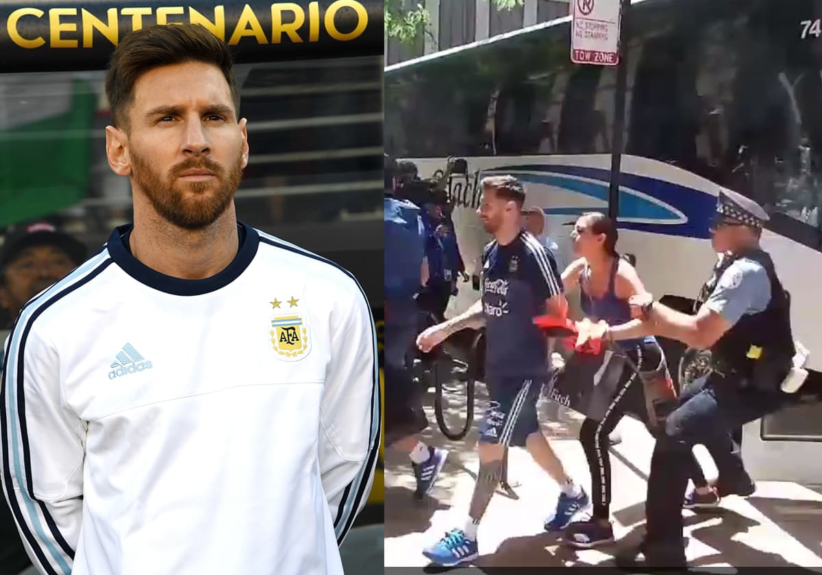 Una mujer mexicana se abalanzó sobre Messi en Chicago.