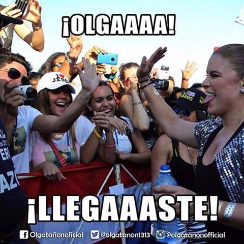 “¡Definitivamente mis #Tañoneros son una bendición para mi los quiero mucho y les deseo un #FelizDomingo #meme”- Olga Tañón.