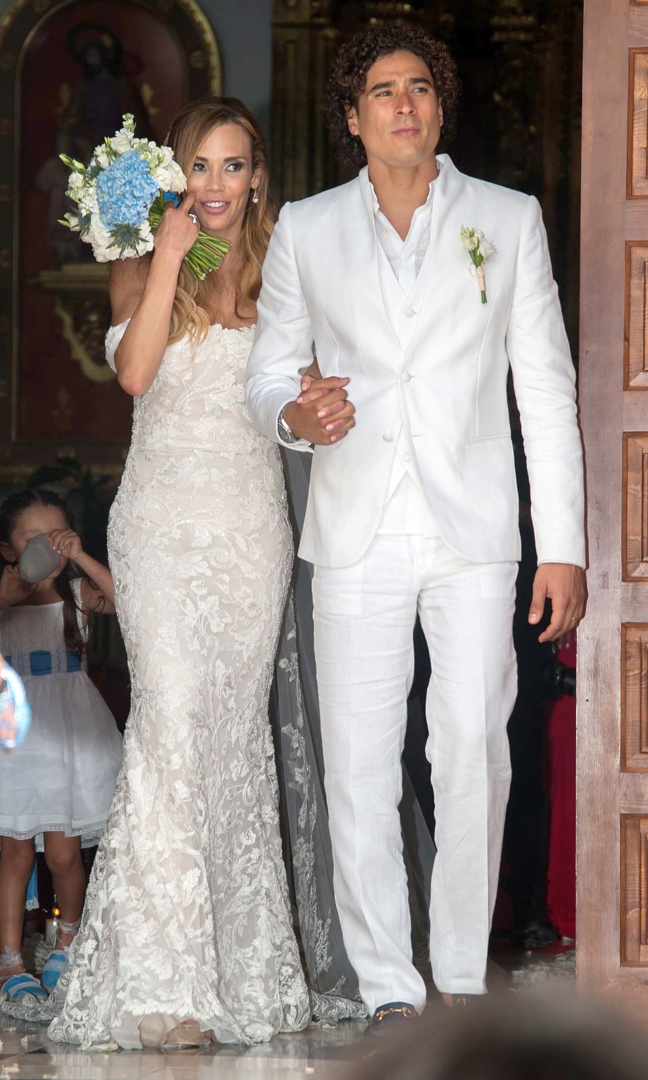 IBIZA, SPAIN - JULY 08: Mexican goalkeeper Guillermo Ochoa and Karla Mora get married on July 8, 2017 in Ibiza, Spain. (Photo by Europa Press/Europa Press via Getty Images)