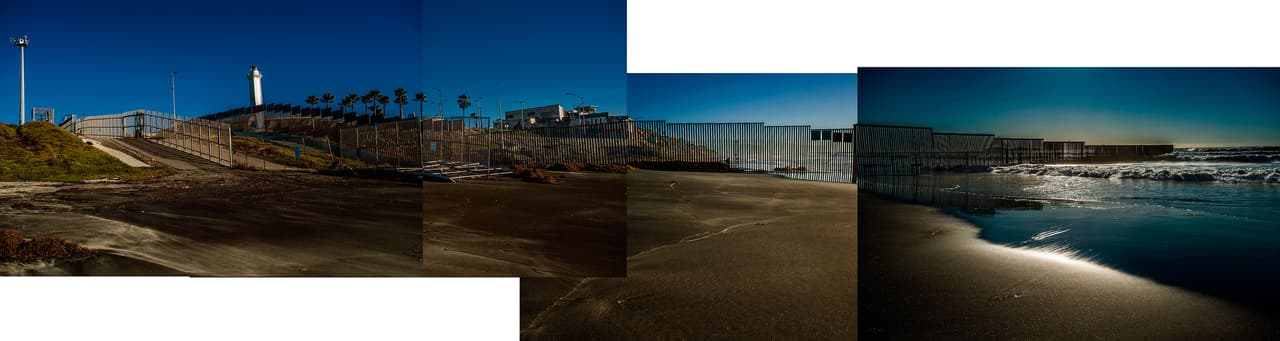 <b>Start (or end) of the wall at Border Field State Park, in San Diego, California.</b> In the early 80s, this was a simple wall of corrugated metal that stopped at the beach. Helicopters would fly over the wall, but it was still possible to make the crossing there. Now the wall extends into the water where the waves break, and this area is under 24-hour watch.