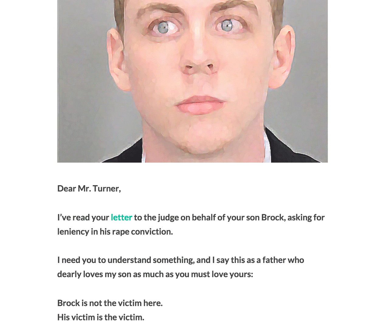 El pastor John Pavlovitz, de Carolina del Norte, escribió en su blog una carta abierta al padre de Brock Turner.