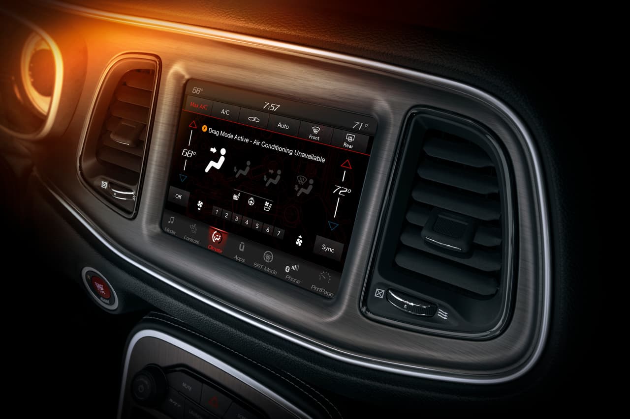 When in Drag Mode, the 2018 Dodge Challenger SRT Demon’s cabin air conditioning system is redirected to the chiller unit that cools the engine’s charge air cooler system.