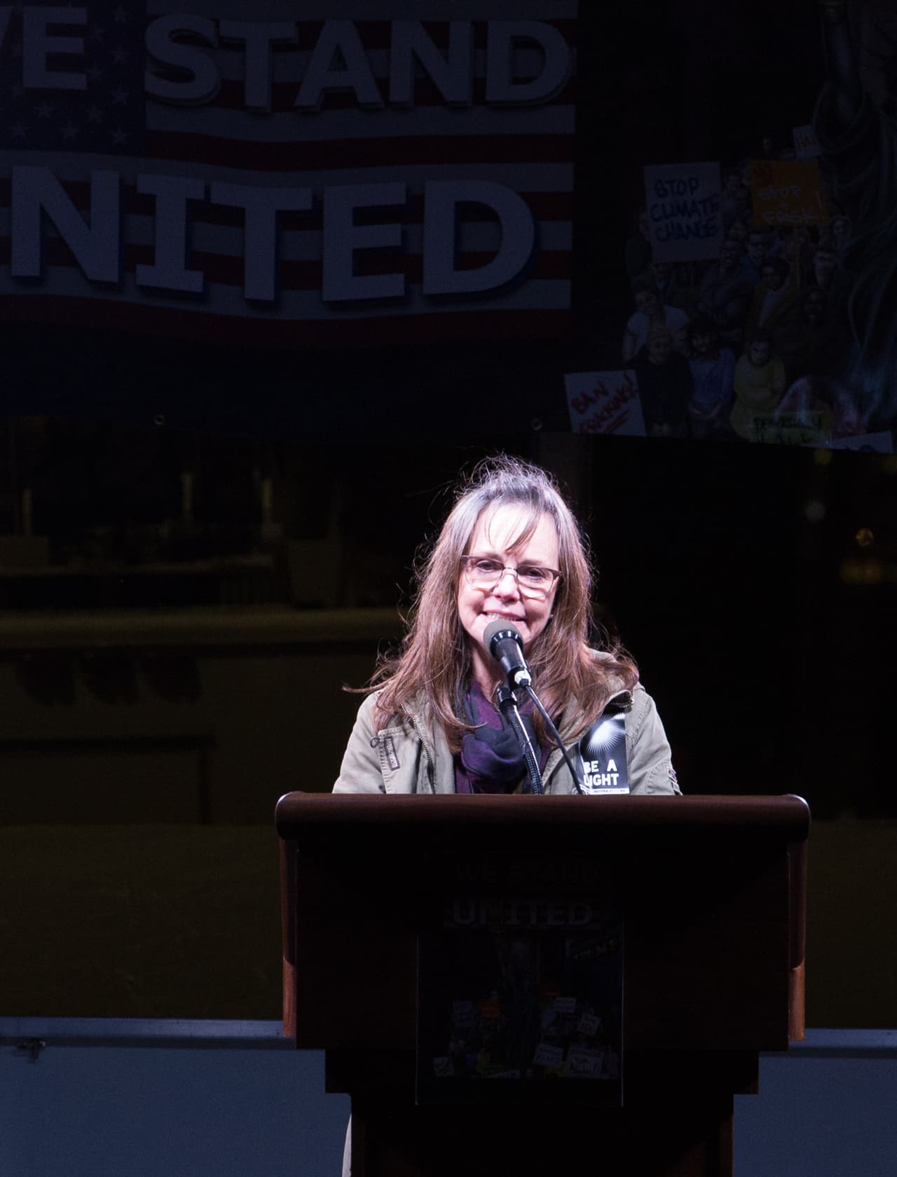 La actriz Sally Field también participó en esta protesta organizada por el alcade de Nueva York para dejar clara su postura por temas como el sistema de salud público, la justicia criminal, los derechos de los inmigrantes y las acciones sobre el cambio climático.