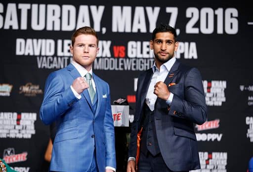 Saúl 'Canelo' Álvarez y Amir Khan se enfrentarán el 7 de mayo en Las Vegas por el título mediano CMB, la pelea se pactó en 155 libras, peso que eligió el mexicano. (Texto: Geovany Guerrero)
