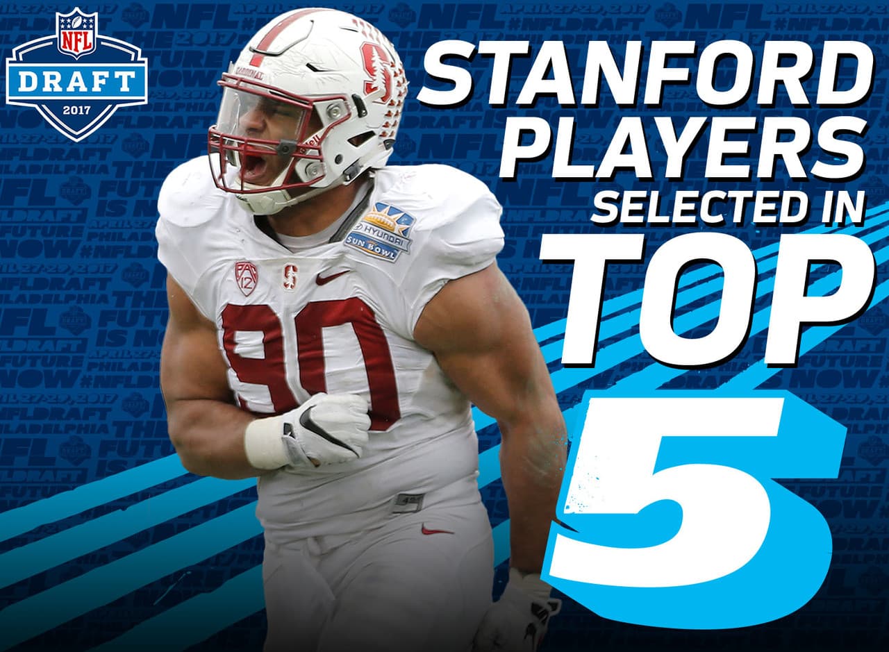 <b>FRATERNIDAD ELITE</b>
<br>Solomon Thomas parece va a unirse a un distinguido grupo de jugadores de Stanford seleccionados en el top 5 en una era común (desde 1967), todos los cuales son quarterbacks: El tres veces llamado al Pro Bowl, Andrew Luck (1° global en 2012); el miembro del Salón de la Fama, John Elway (1° global en 1983), y el dos veces campeón del Super Bowl, Jim Plunkett (1° global en 1971).