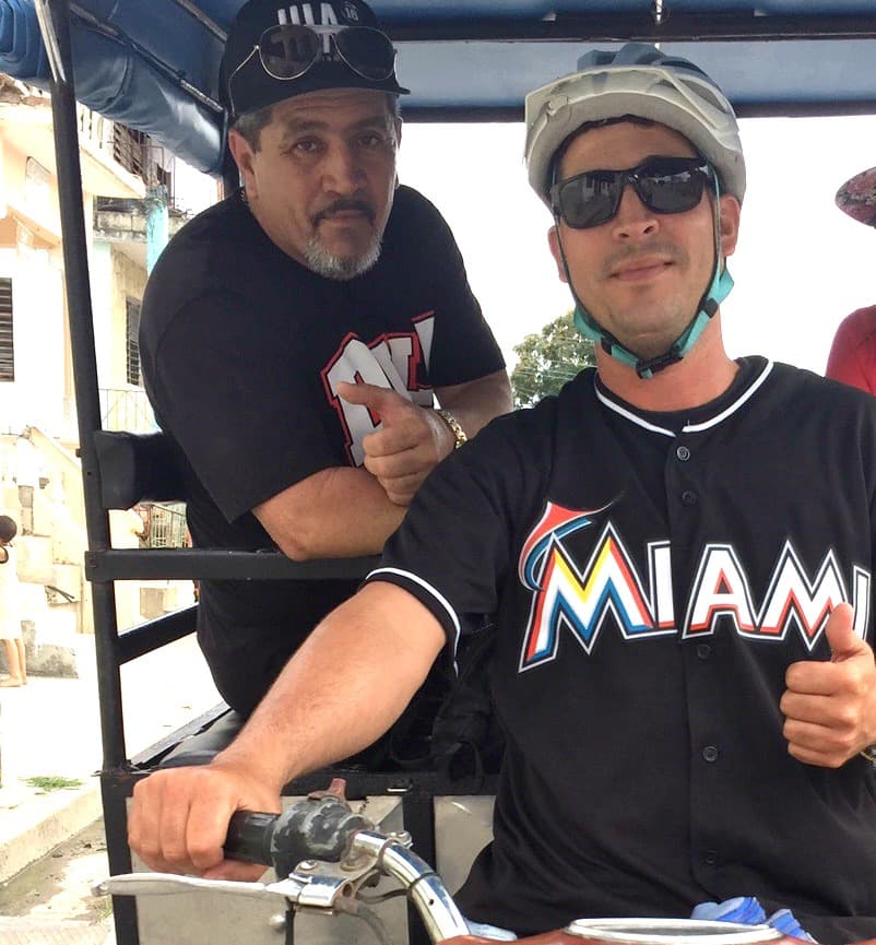 Yordan Gomez and his father Osmani Gomez in Santa Clara