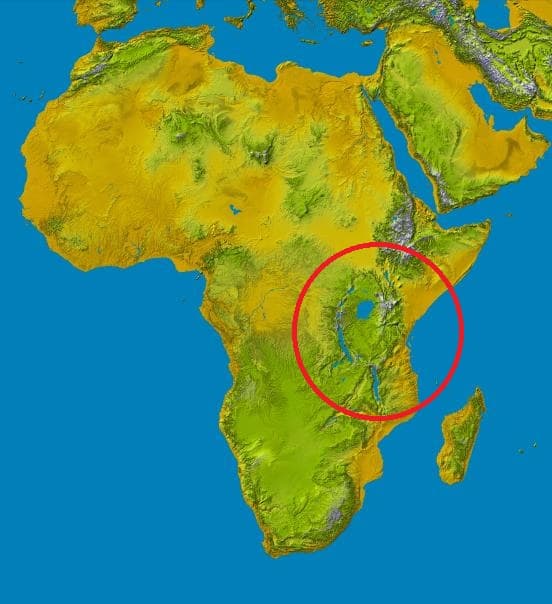 Esta es la zona donde se realizó el descubrimiento en África.