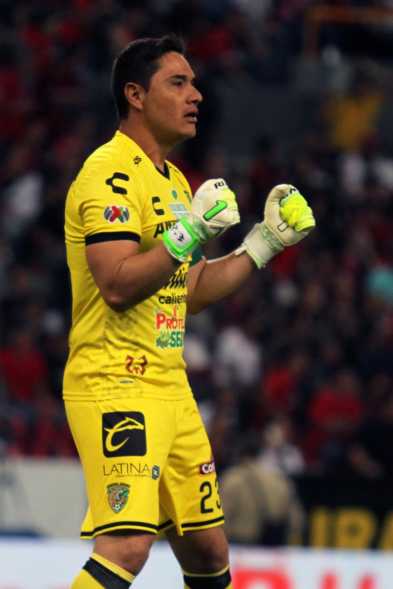 Moisés Muñoz celebraba la anotación. El portero cometió algunos errores en el torneo que contribuyeron a la baja producción del equipo.