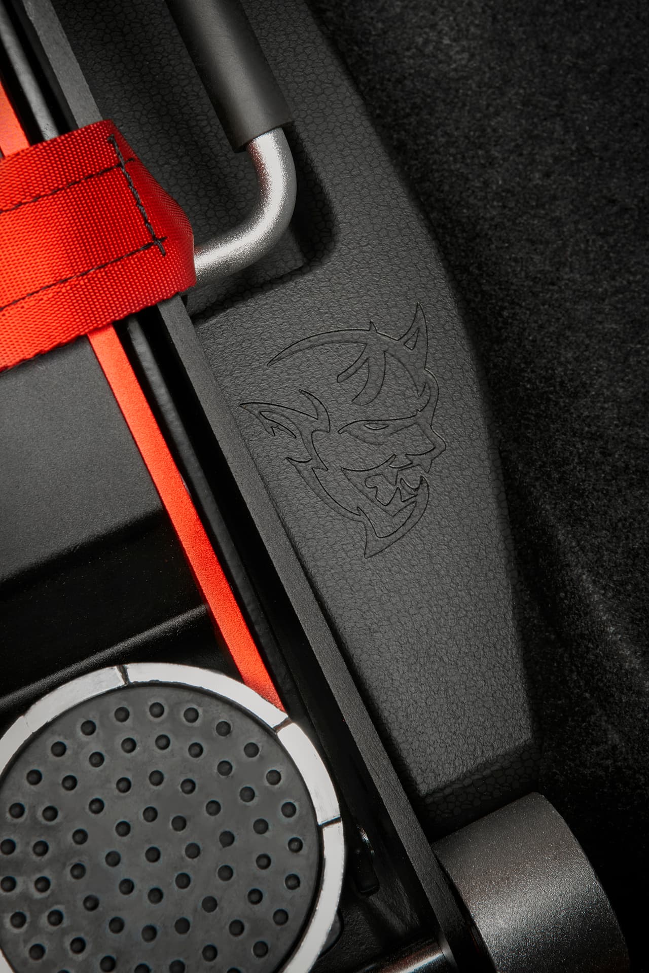 2018 Dodge Challenger SRT Demon Drag Kit features a Demon Track Pack System with a Demon logo.