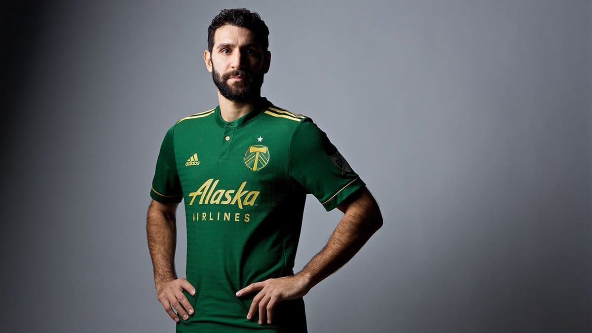 Diego Valeri nos muestra una de las camisetas más lindas de este año. (Portland Timbers)