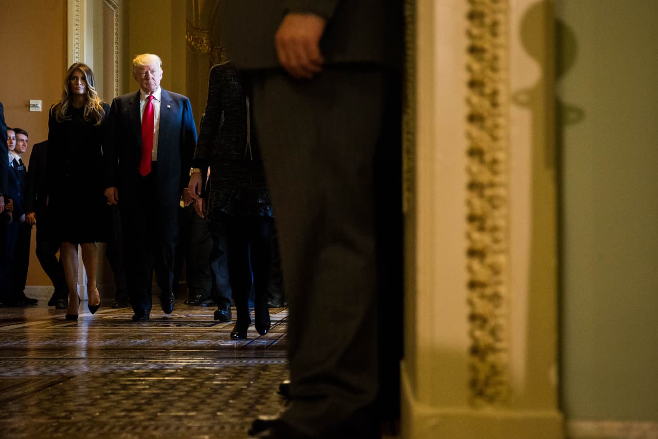 Trump durante su visita a la Casa Blanca.