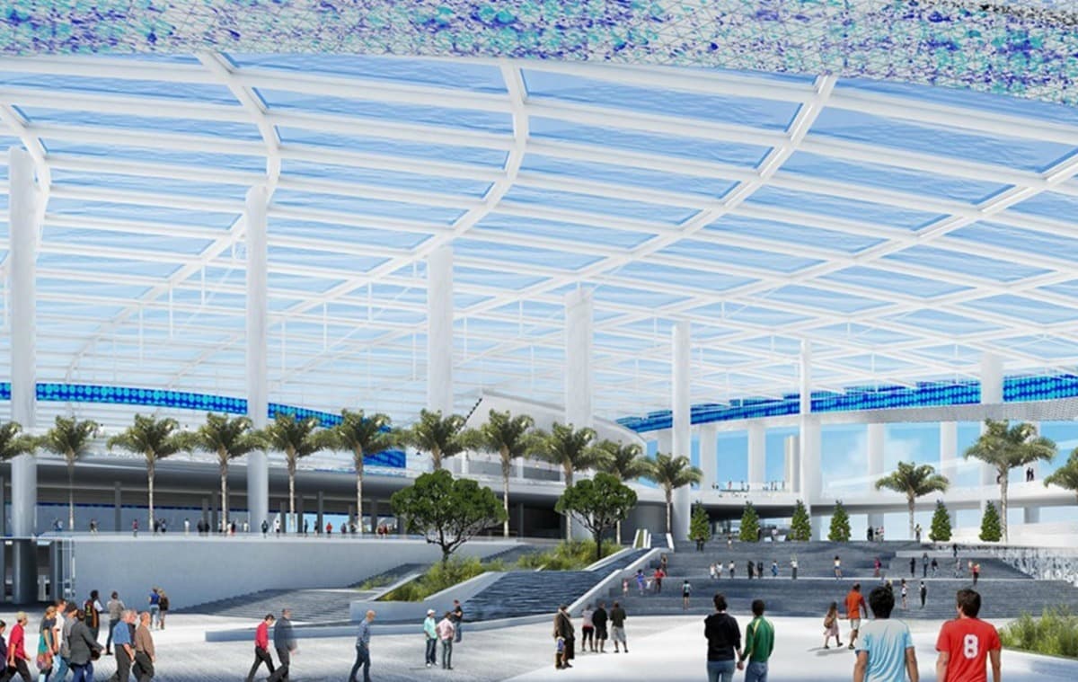 Dale un vistazo a las imágenes de cómo quedará el nuevo estadio de los Rams en Inglewood, el sitio del Super Bowl LV.