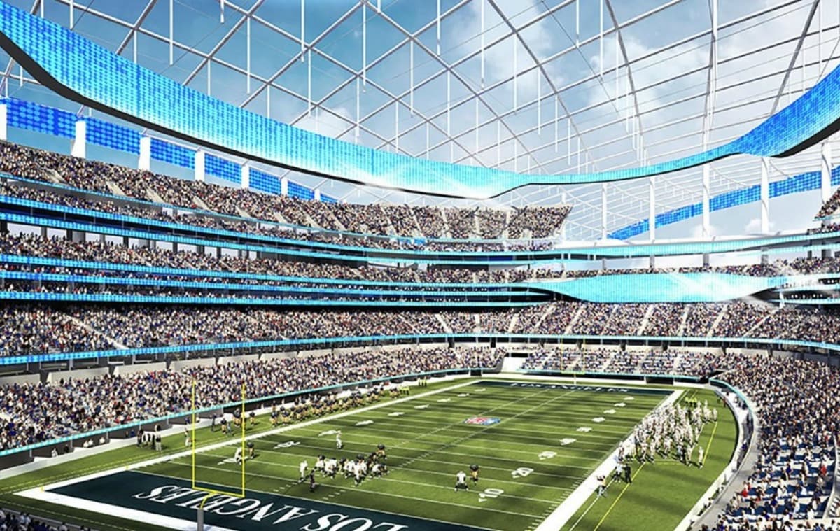 Dale un vistazo a las imágenes de cómo quedará el nuevo estadio de los Rams en Inglewood, el sitio del Super Bowl LV.