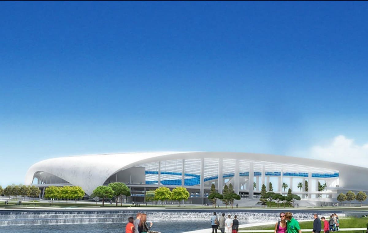 Dale un vistazo a las imágenes de cómo quedará el nuevo estadio de los Rams en Inglewood, el sitio del Super Bowl LV.