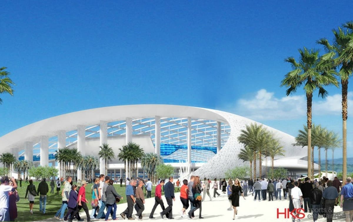 Dale un vistazo a las imágenes de cómo quedará el nuevo estadio de los Rams en Inglewood, el sitio del Super Bowl LV.