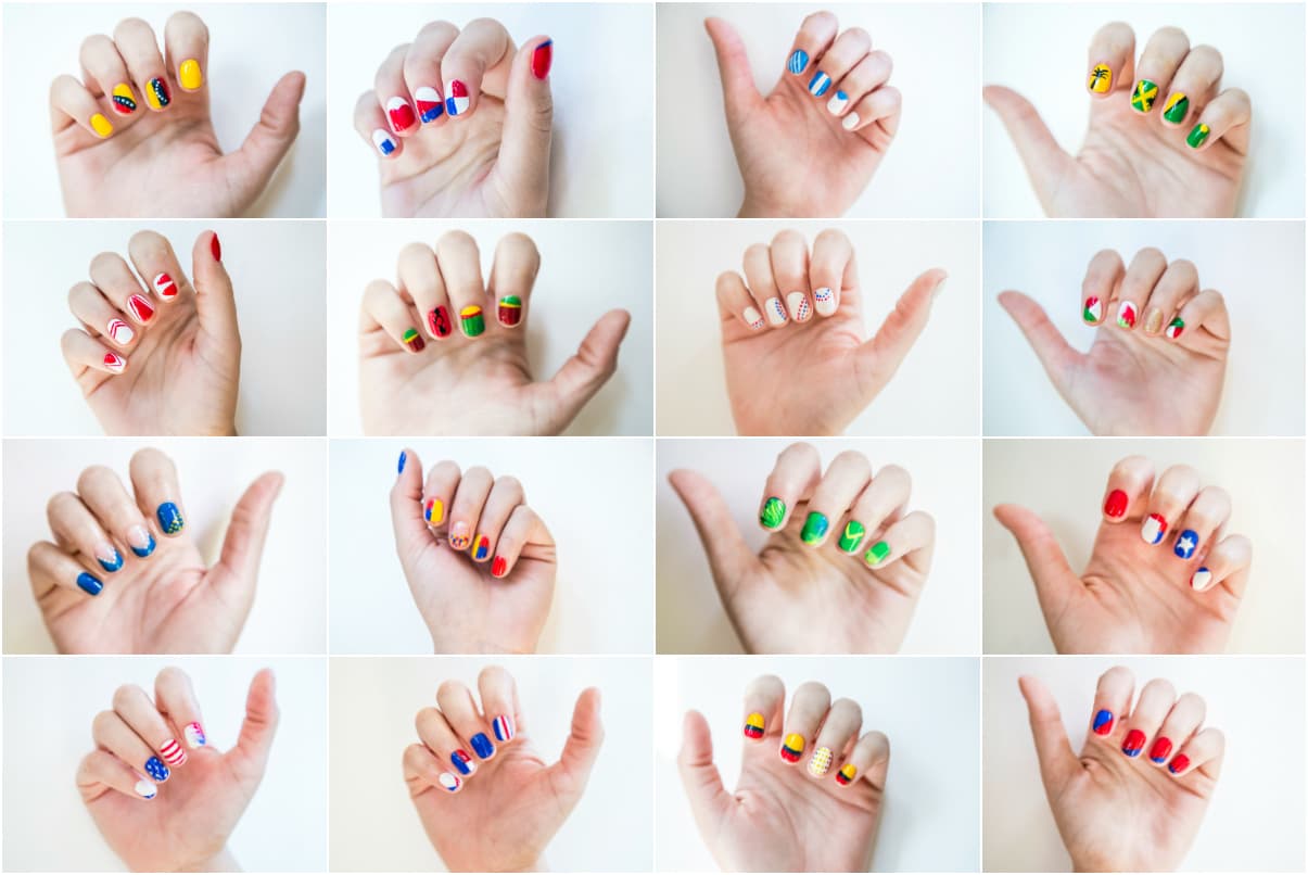 Para todos los diseños aplica primero 2 capas de base y finaliza con 1 capa de brillo secador.