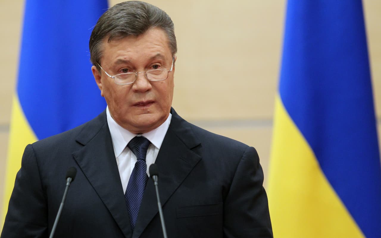 El derrocado presidente Viktor Yanukovych habla en la localidad rusa de Rostov-on-Don.