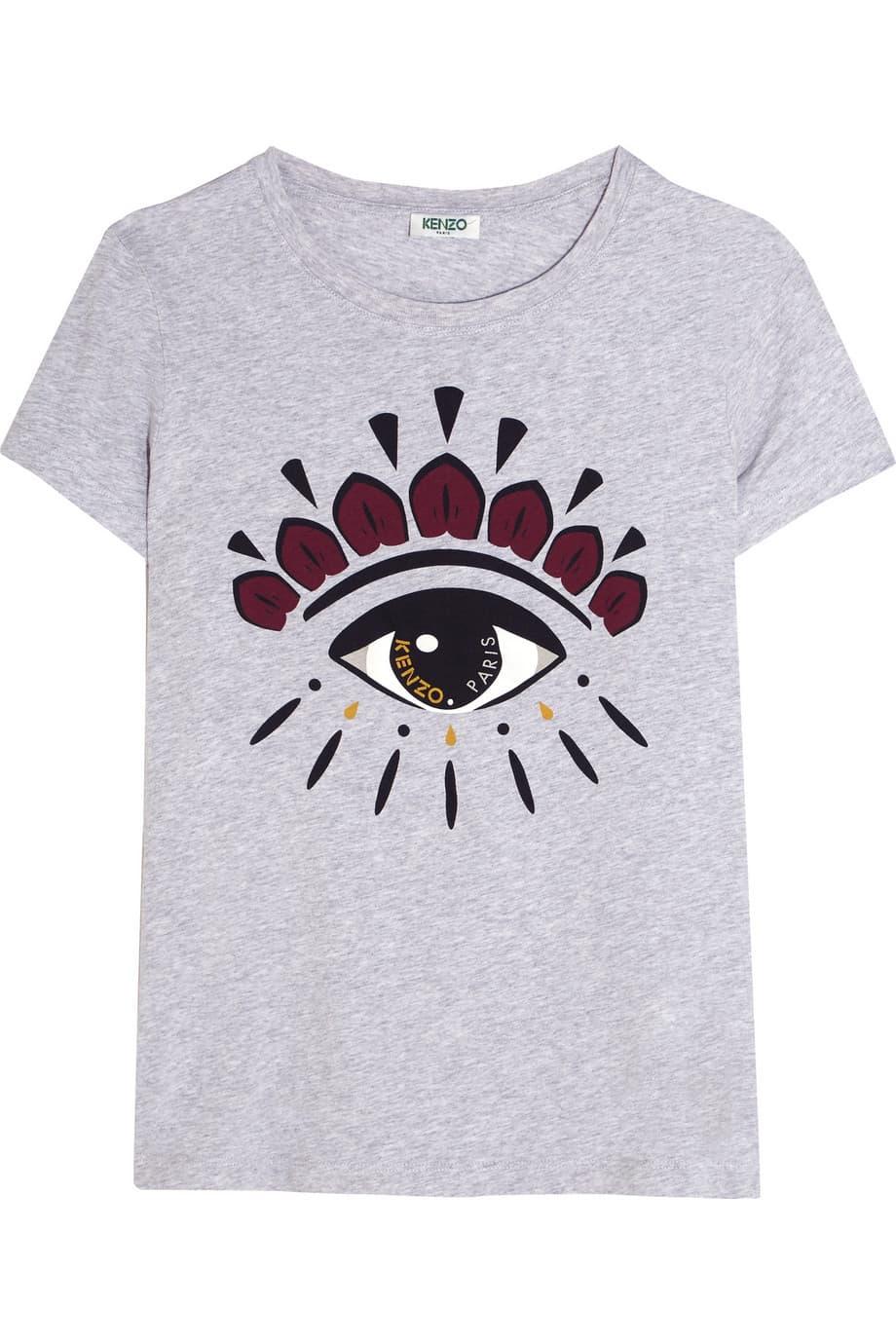 2. En todo closet debe de haber una t-shirt con un dibujo animado infantil o algún estampado como esta del icónico ojo de Kenzo. Puedes combinarla desde con un par de jeans o una falda en corte A.
<br>