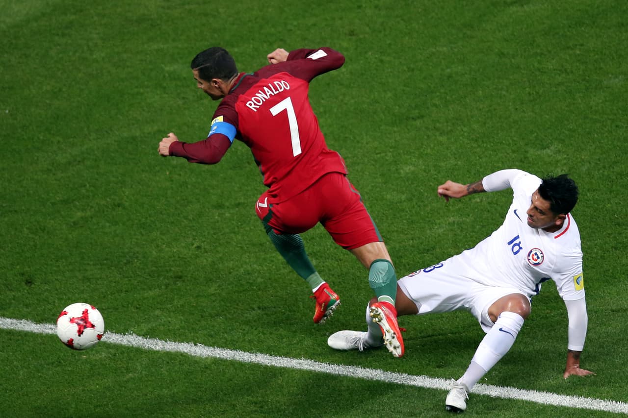 El atacante portugués de Real Madrid cada vez se vio menos cómodo en la cancha, con un equipo suramericano organizado en el terreno.