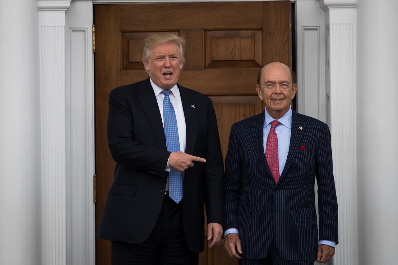 El presidente Donald Trump recibió a Wilbur Ross el domingo pasado en su campo de golf en New Jersey