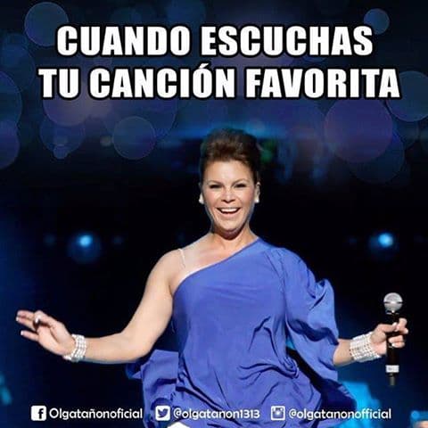 “Jajaja nada mejor que disfrutar de una buena canción. ¡A celebrar la vida y pa' encimaaa! #felizNoche #LeapDay #Meme”- Olga Tañón.