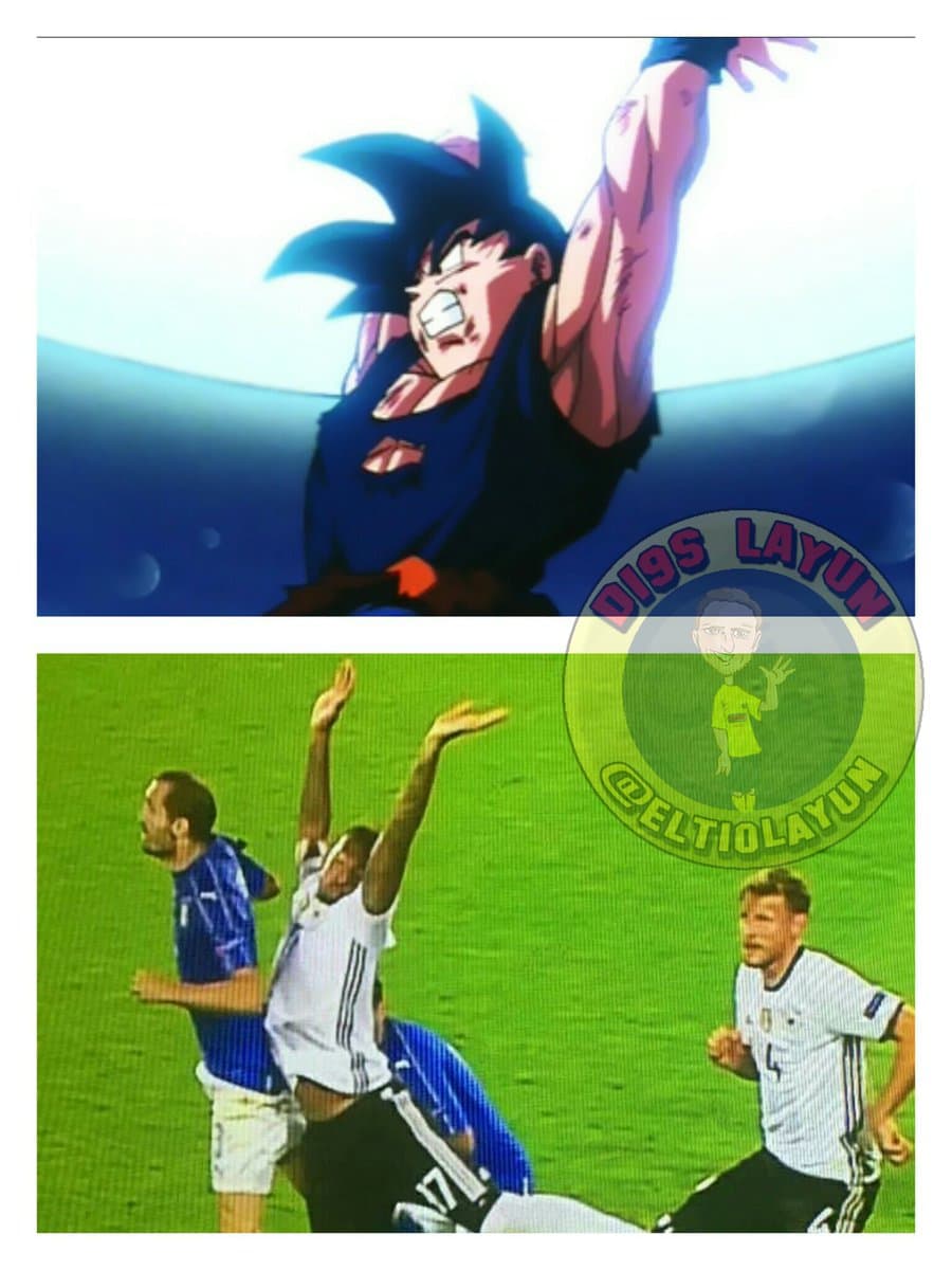 Los usuarios en las redes sociales hicieron mofa de la postura poca ortodoxa con la que el defensa alemán atacó la pelota para el penal con el que empató la Azzurra.