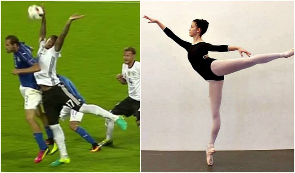 Los usuarios en las redes sociales hicieron mofa de la postura poca ortodoxa con la que el defensa alemán atacó la pelota para el penal con el que empató la Azzurra.