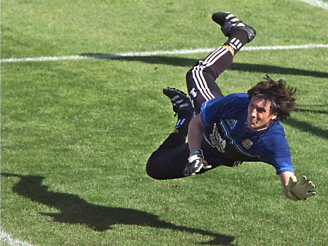 Germán Burgos fue uno de los arquero más veloces que tuvo el fútbol argentino. Su capacidad lo llevó a ser titular de la Selección de Argentina y del Atlético de Madrid.