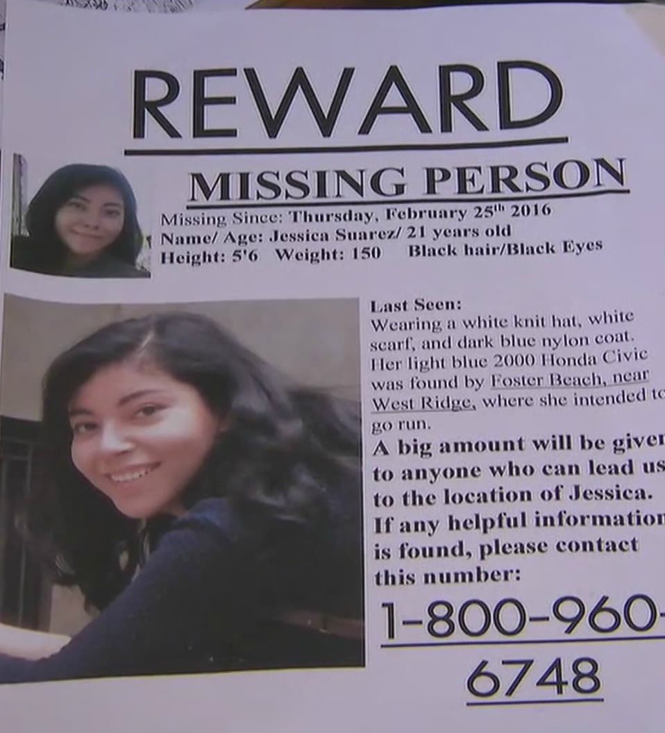 Un solo vídeo de seguridad es lo que ha visto la familia, donde asegura una de sus hermanas se veía a Jessica trotando mientras hacía ejercicio. La policía dijo a la familia que probablemente la joven, quien era una estudiante del Colegio Harold Washington, cayó al lago debido a las fuertes ráfagas de viento que soplaban ese día.