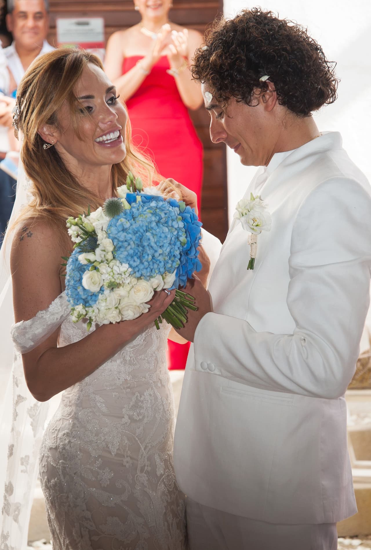IBIZA, SPAIN - JULY 08: Mexican goalkeeper Guillermo Ochoa and Karla Mora get married on July 8, 2017 in Ibiza, Spain. (Photo by Europa Press/Europa Press via Getty Images)