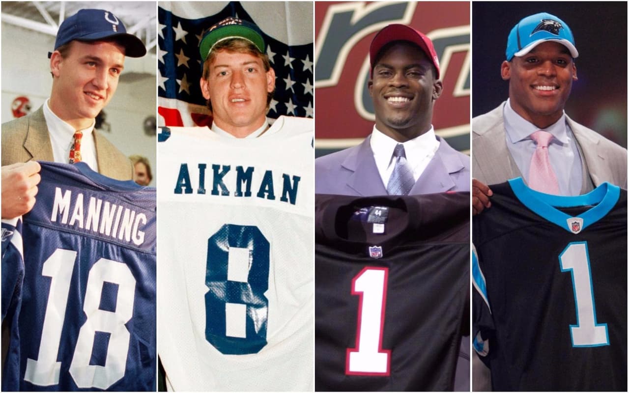 Peyton Manning, Troy Aikman, Michael Vick y Cam Newton son algunas de las estrellas que han sido primera selección global del Draft, aunque los equipos no siempre se decantan por tomar quarterback, y no en todos los casos el jugador termina siendo figura de la NFL. Mira quiénes integran la lista: