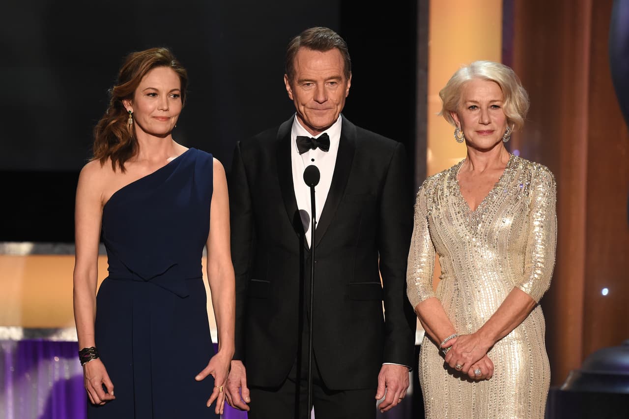 Diane Lane, Bryan Cranston y Helen Mirren anunciaron su cinta nominada 'Trumbo'.
