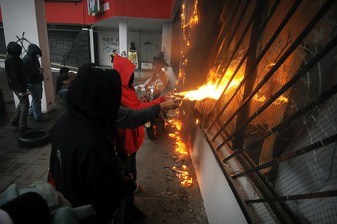 Una fotografía captada en una protesta por Rubén Espinosa.