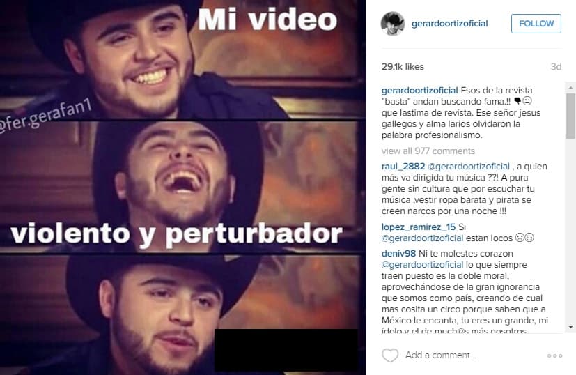 El cantante ha enfrentado de esta manera las fuertes críticas.