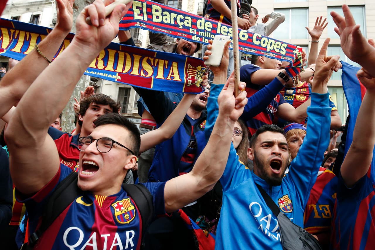 Euforia de la afición culé.