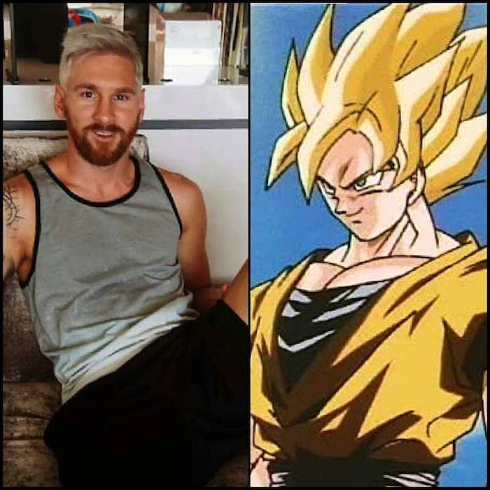 Los mejores memes del look platinado de Messi.
