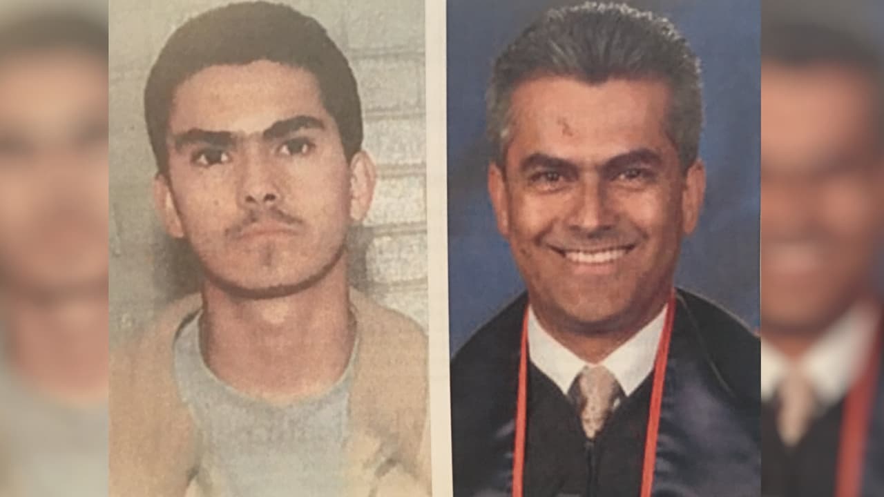 A la izquierda, la fotografía de Francisco Carrillo cuando fue detenido y a la derecha, el día que se graduó.