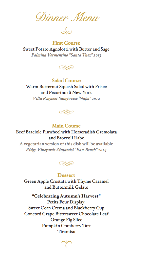 El menú de esta noche