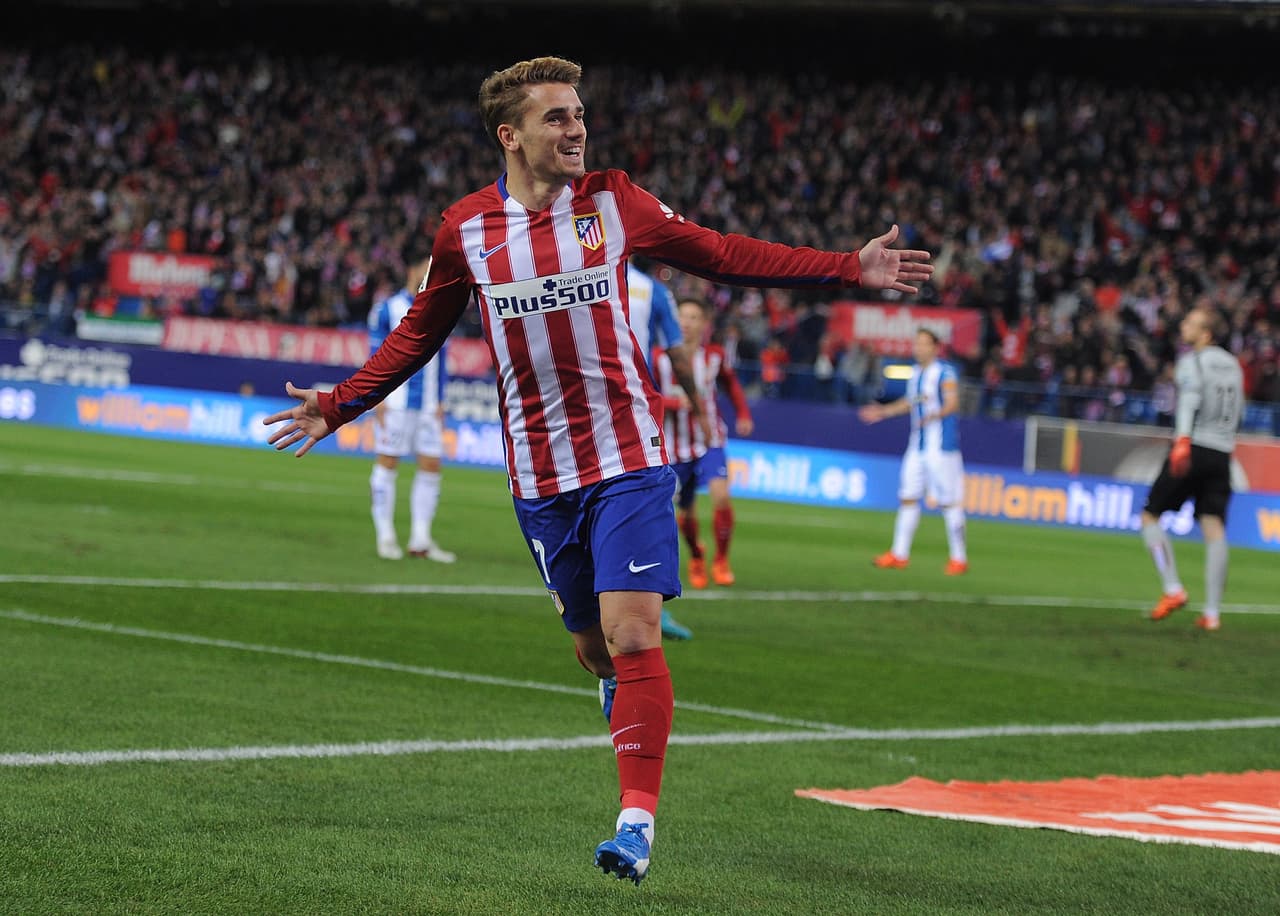 Griezmann celebra su gol ante en Espanyol.