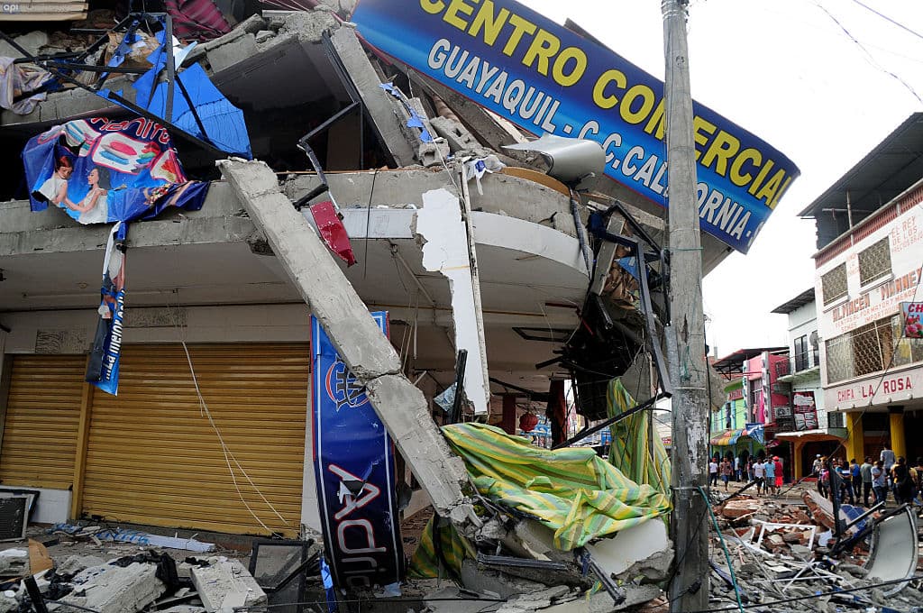 El centro de la ciudad de Manta resultó seriamente afectado por el terremoto