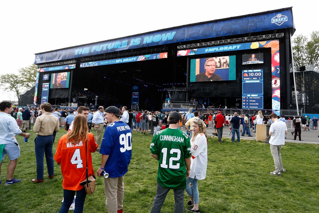 PHILADELPHIA, PA - APRIL 27: Fans attend the NFL Draft Experience prior to the first round of the 2017 NFL Draft at the Philadelphia Museum of Art on April 27, 2017 in Philadelphia, Pennsylvania. (Photo by Jeff Zelevansky/Getty Images)