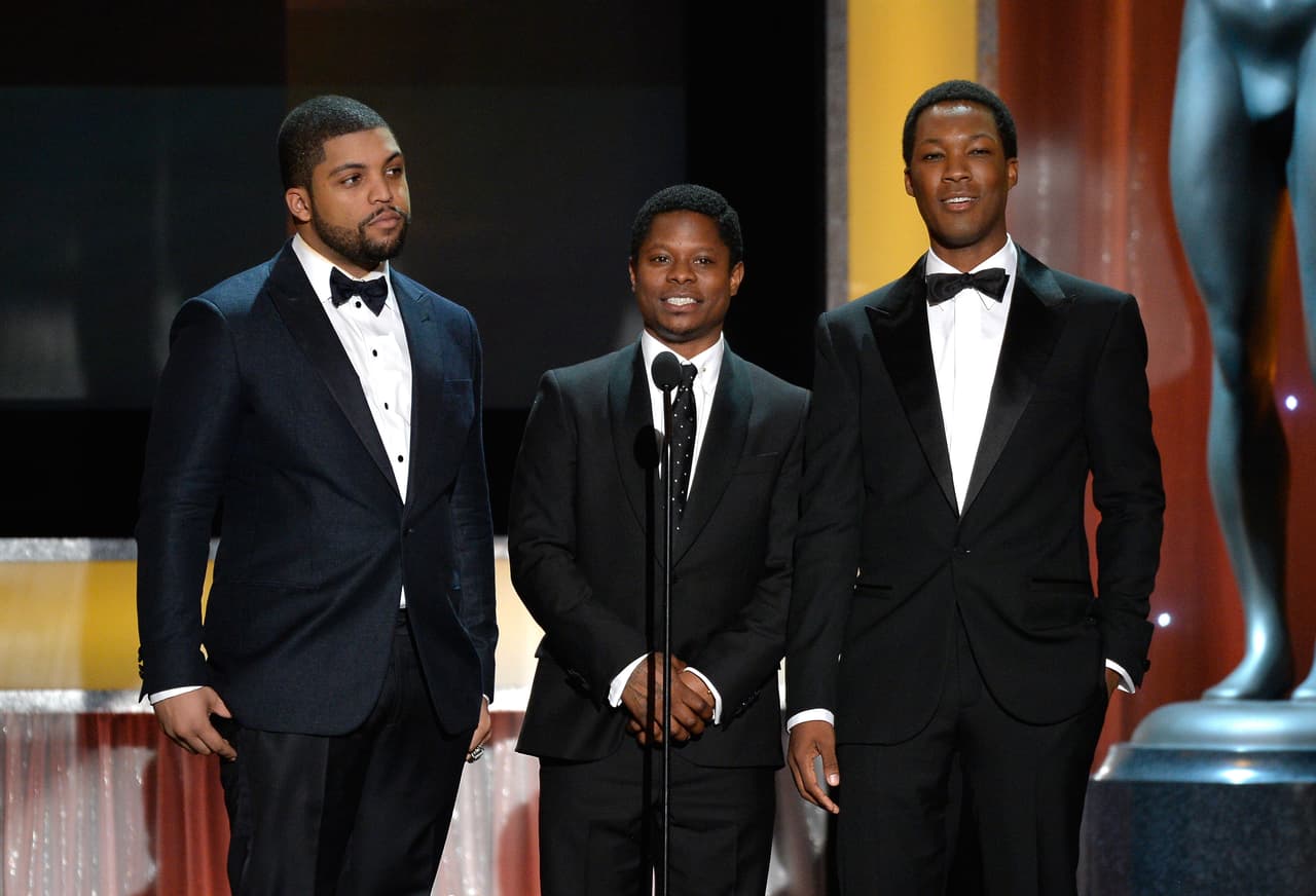 El elenco de 'Straight Outta Compton' también promovió su cinta nominada a mejor elenco.