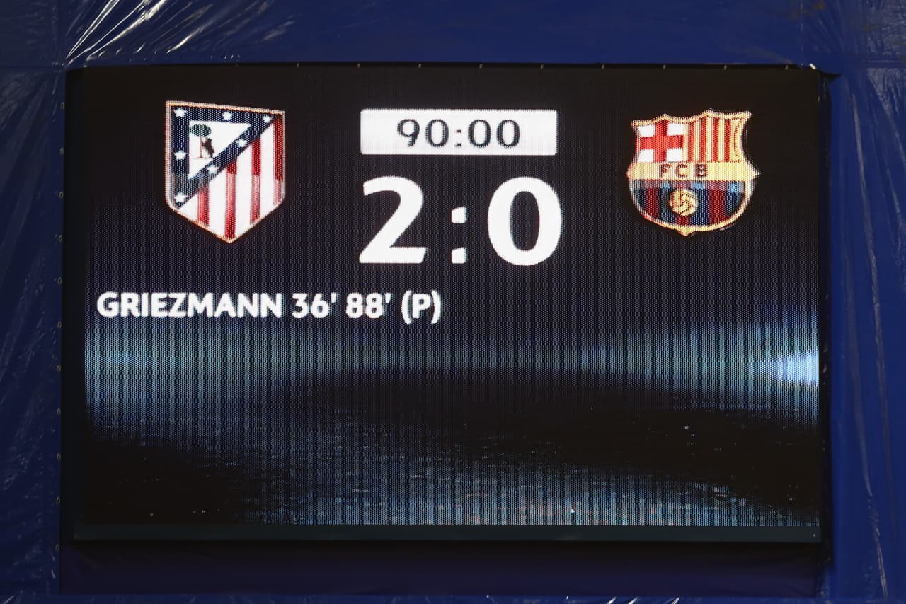 El marcador final fue en favor del Atlético de Madrid que echó al Barcelona de la Champions con un 3-2 global.