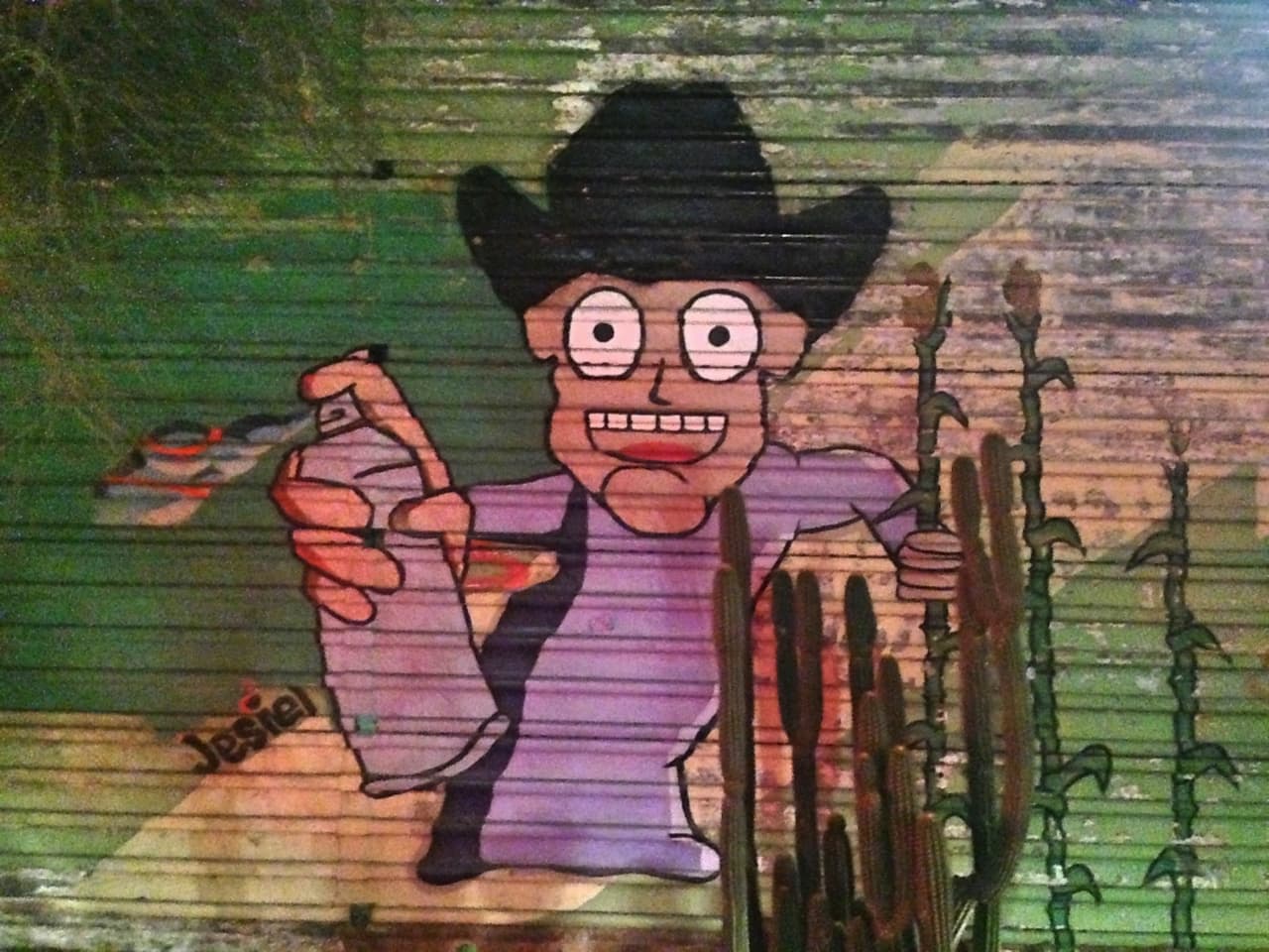 Diversas imágenes han sido plasmadas a lo largo del cerco.